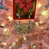 Gold Glittering Snowflake Earring