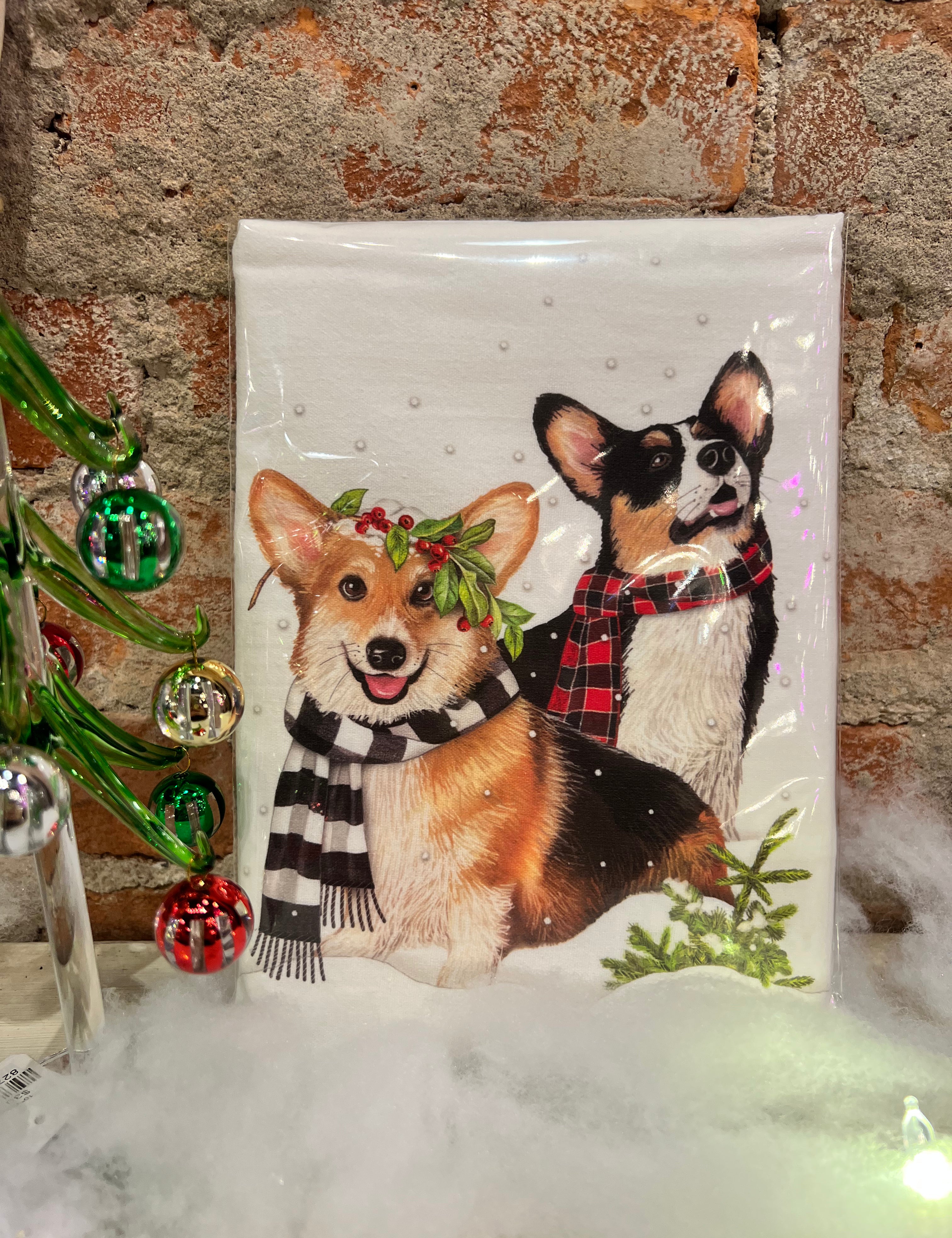 Christmas Dogs Flour Sack Towel