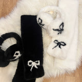 Fluffy Fur Bow Earmuff & Scarf Set