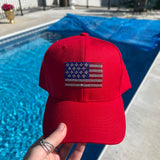 *Rhinestone Flag Hat