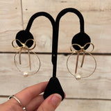 Golden Bows Circle Earring