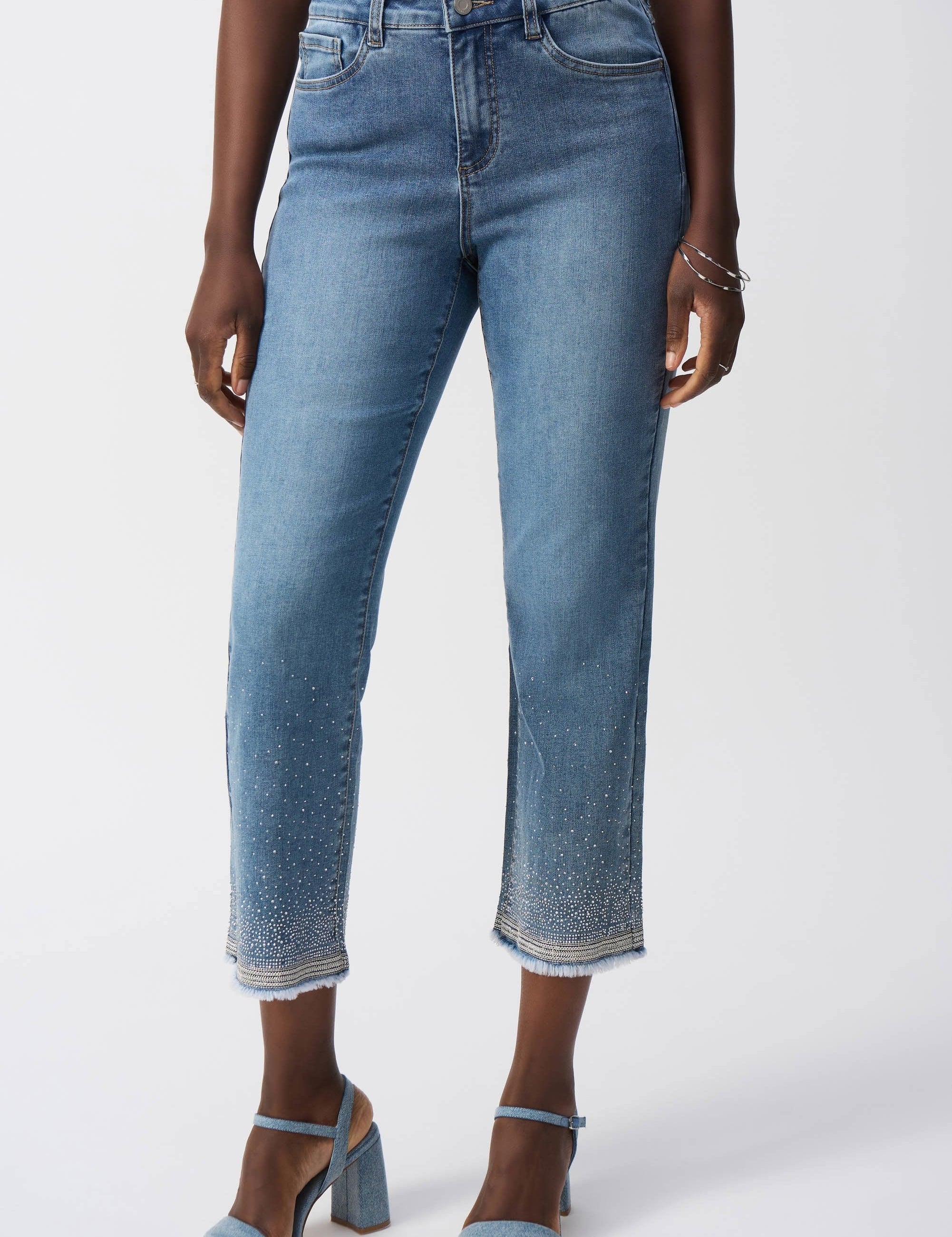 Joseph Ribkoff - Bling Stretch Crop Jeans