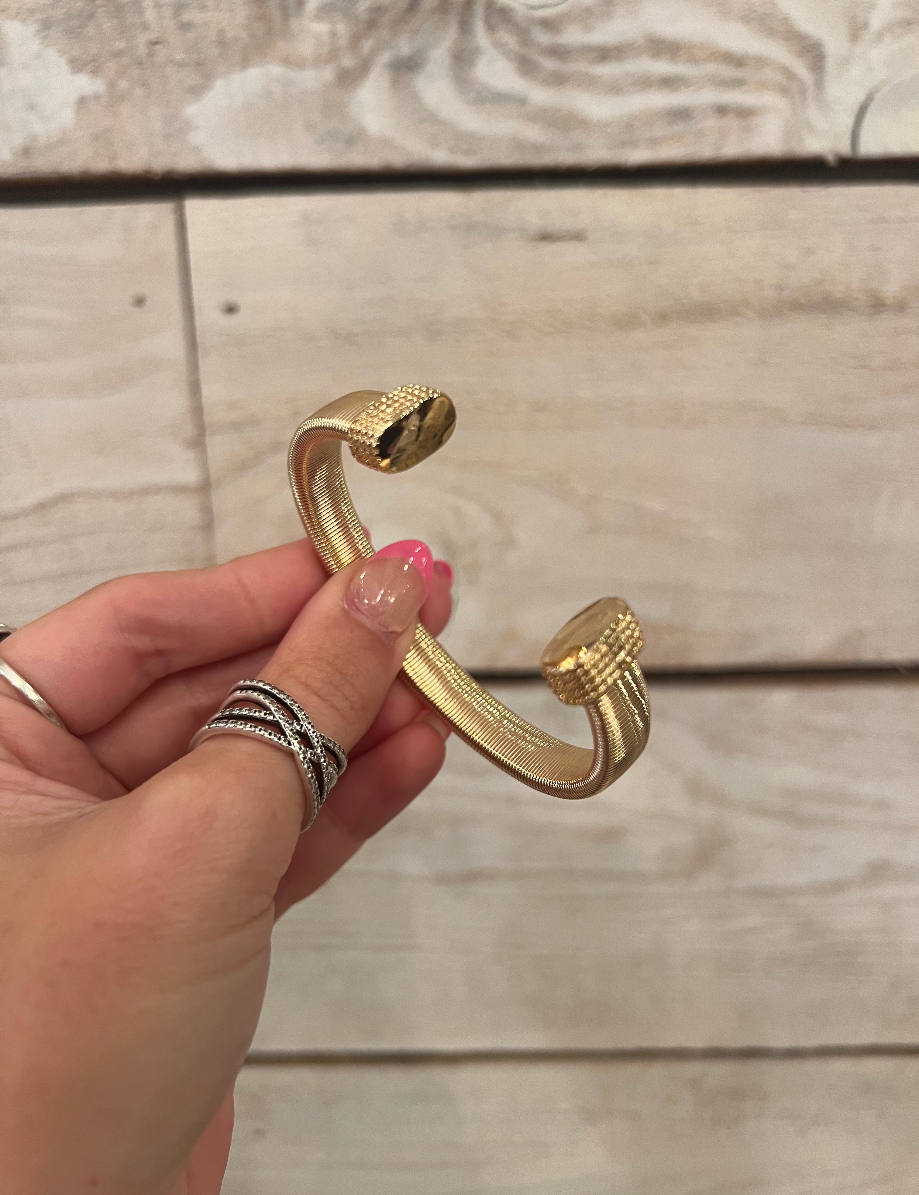 Gold Nuggets Cuff Bracelet