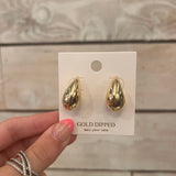 Gold Dipped Teardrop Earrings