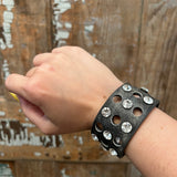 Leather Studded Snap Bracelet