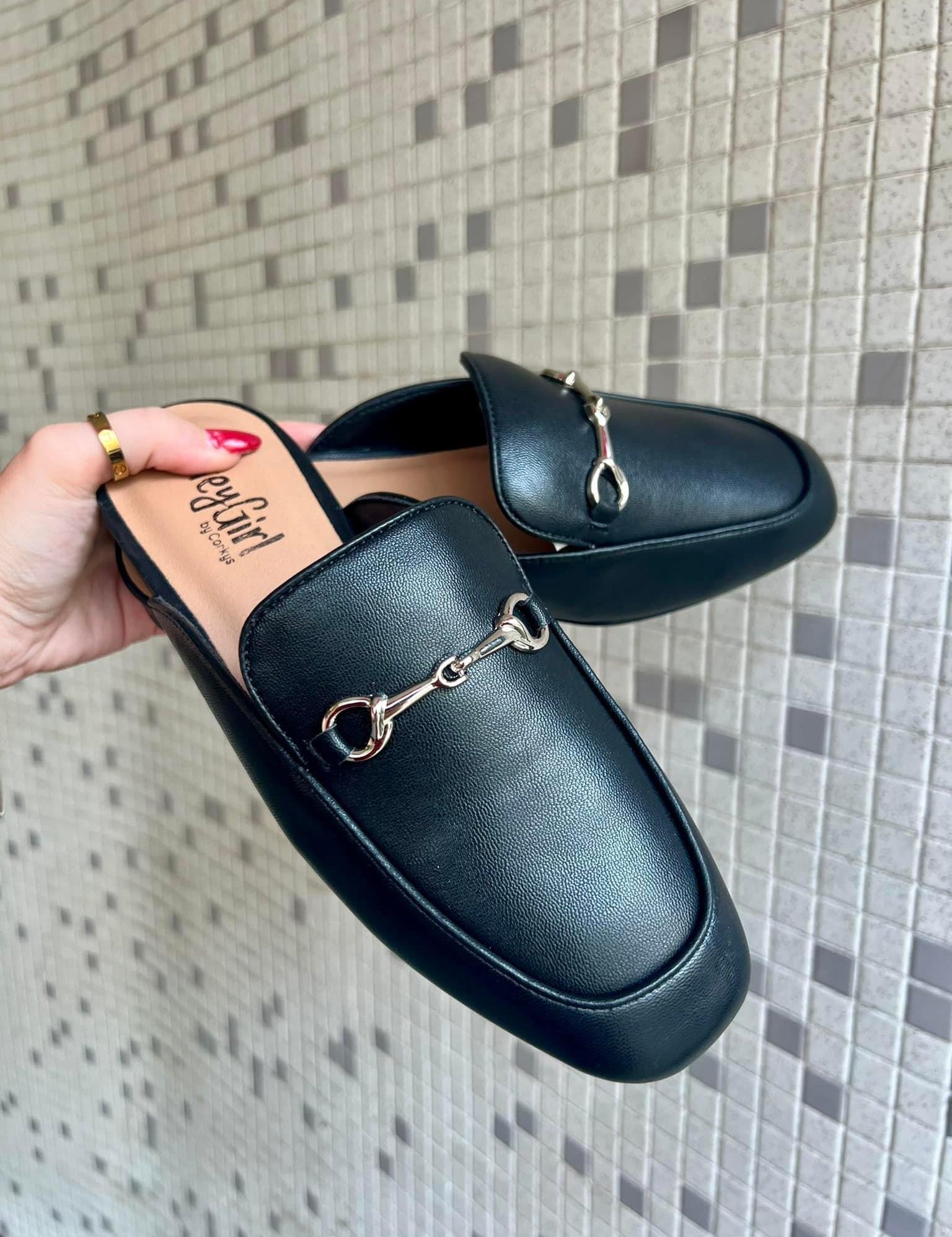 Corky's - Charmer Black Leather Mule