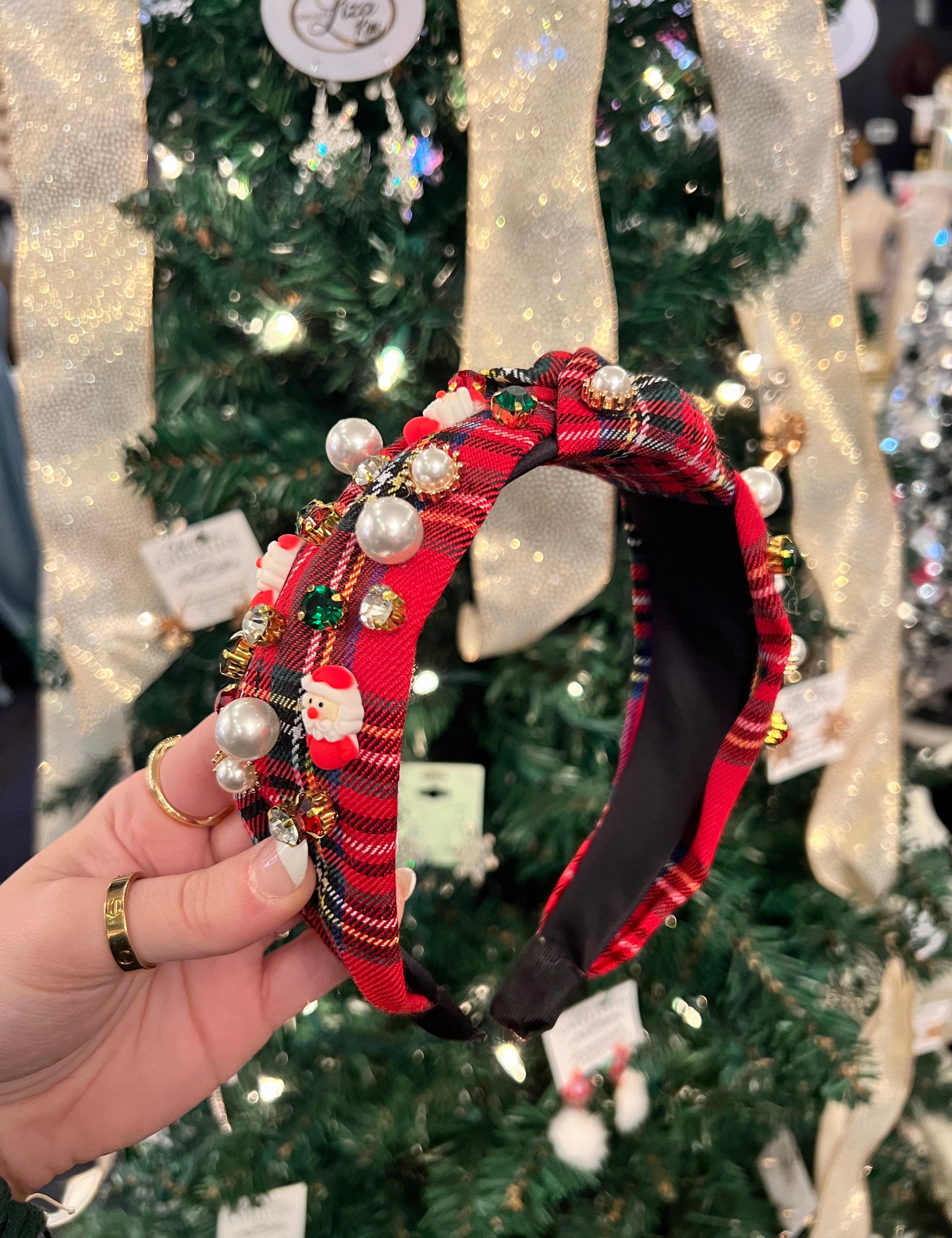 Santa Baby Plaid Headband