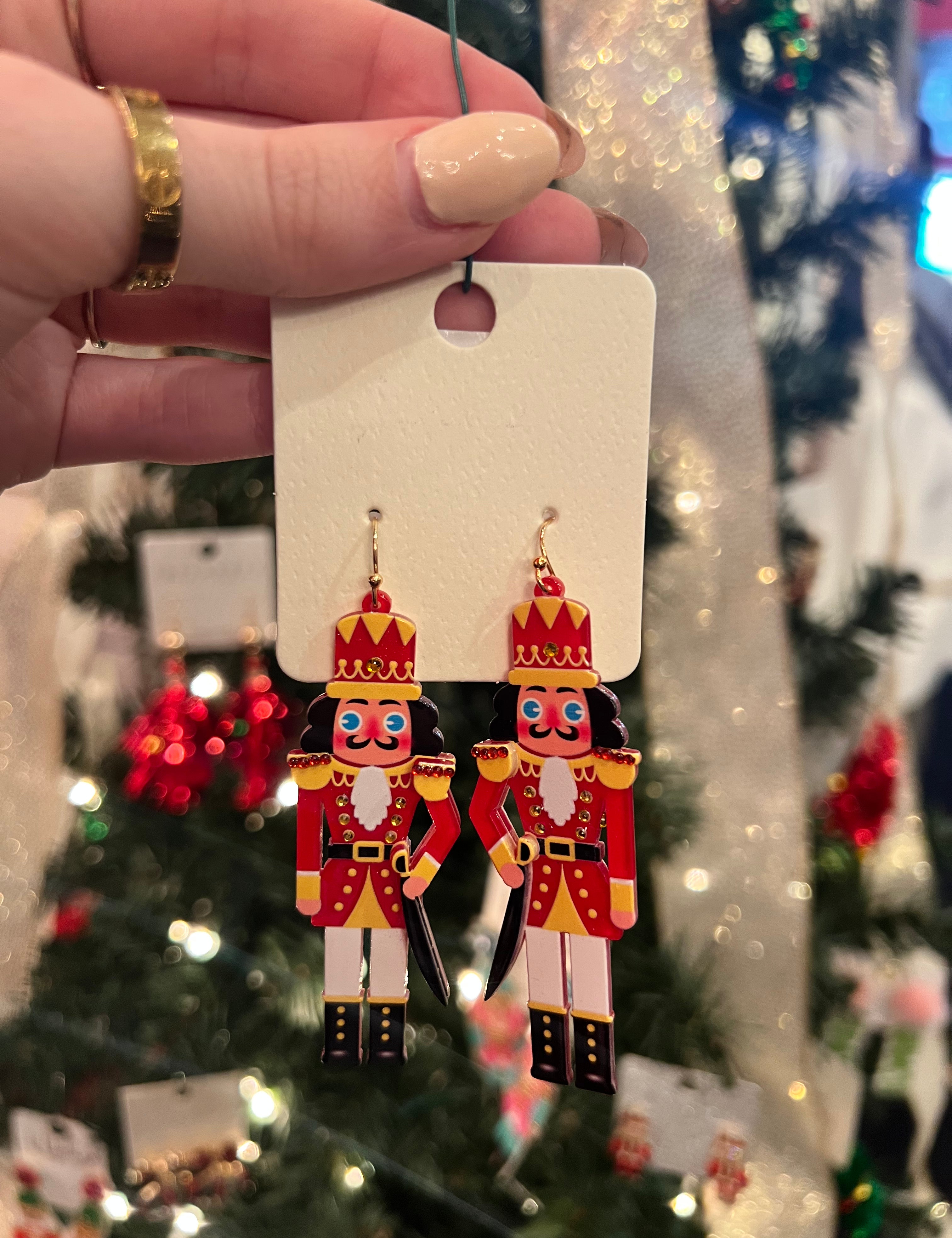 Red Nutcracker Soldier Earrings