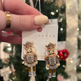 Sparkling Nutcracker Metal Earrings