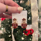 Sparkling Nutcracker Metal Earrings