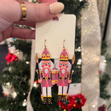 Pink Nutcracker Solider Earrings