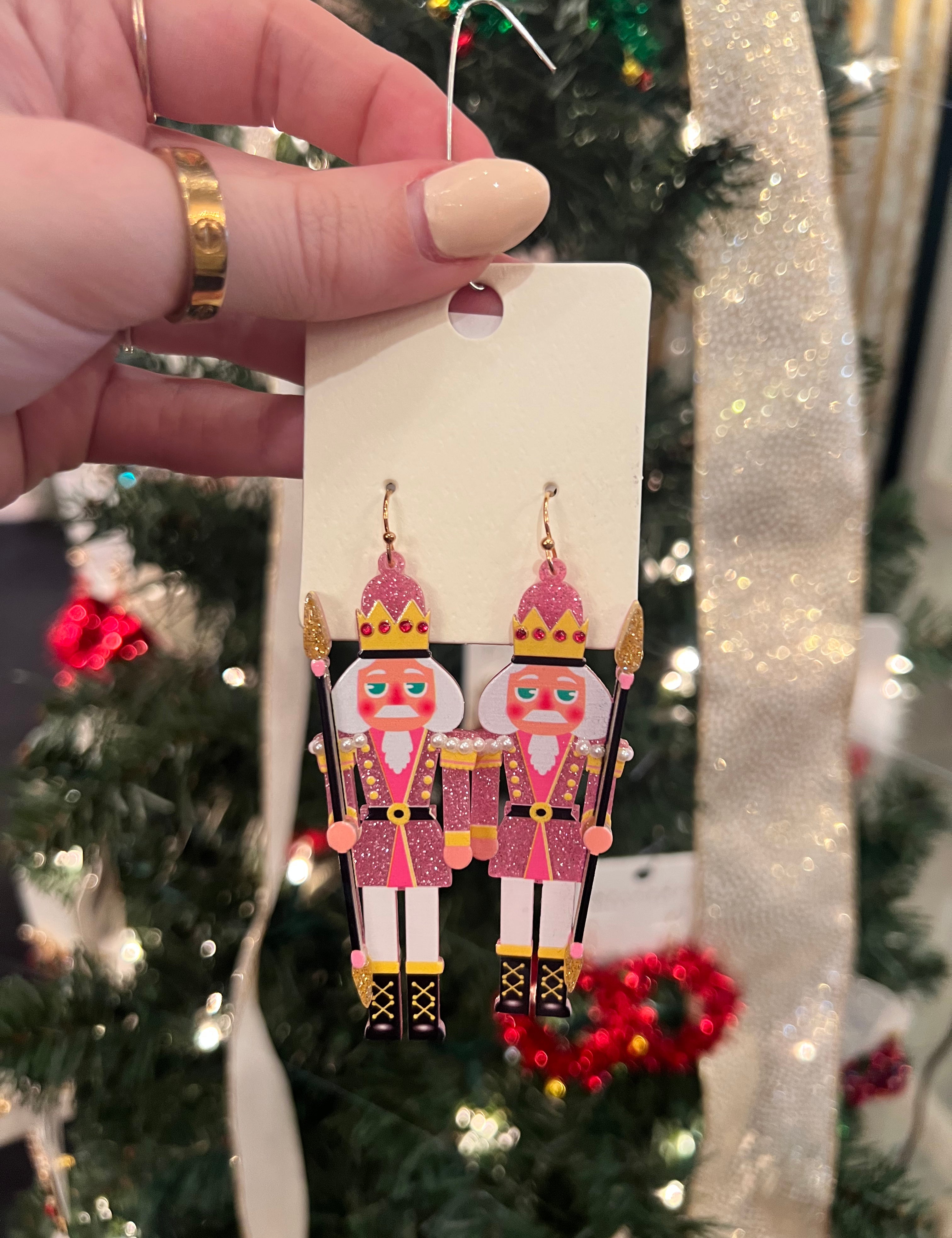 Pink Nutcracker Solider Earrings