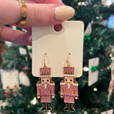 Small Glittery Nutcracker Earrings