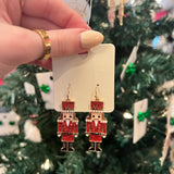 Small Glittery Nutcracker Earrings