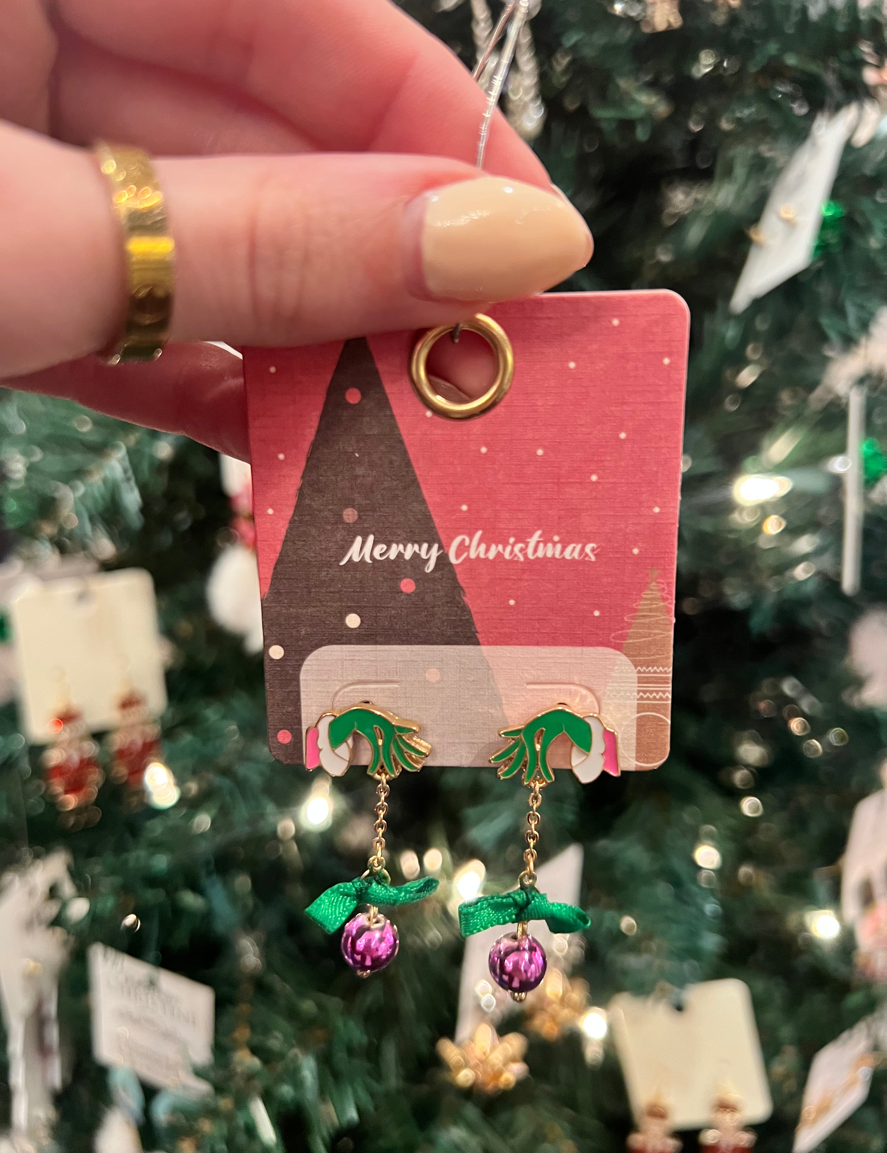 Grinch Hand Earring