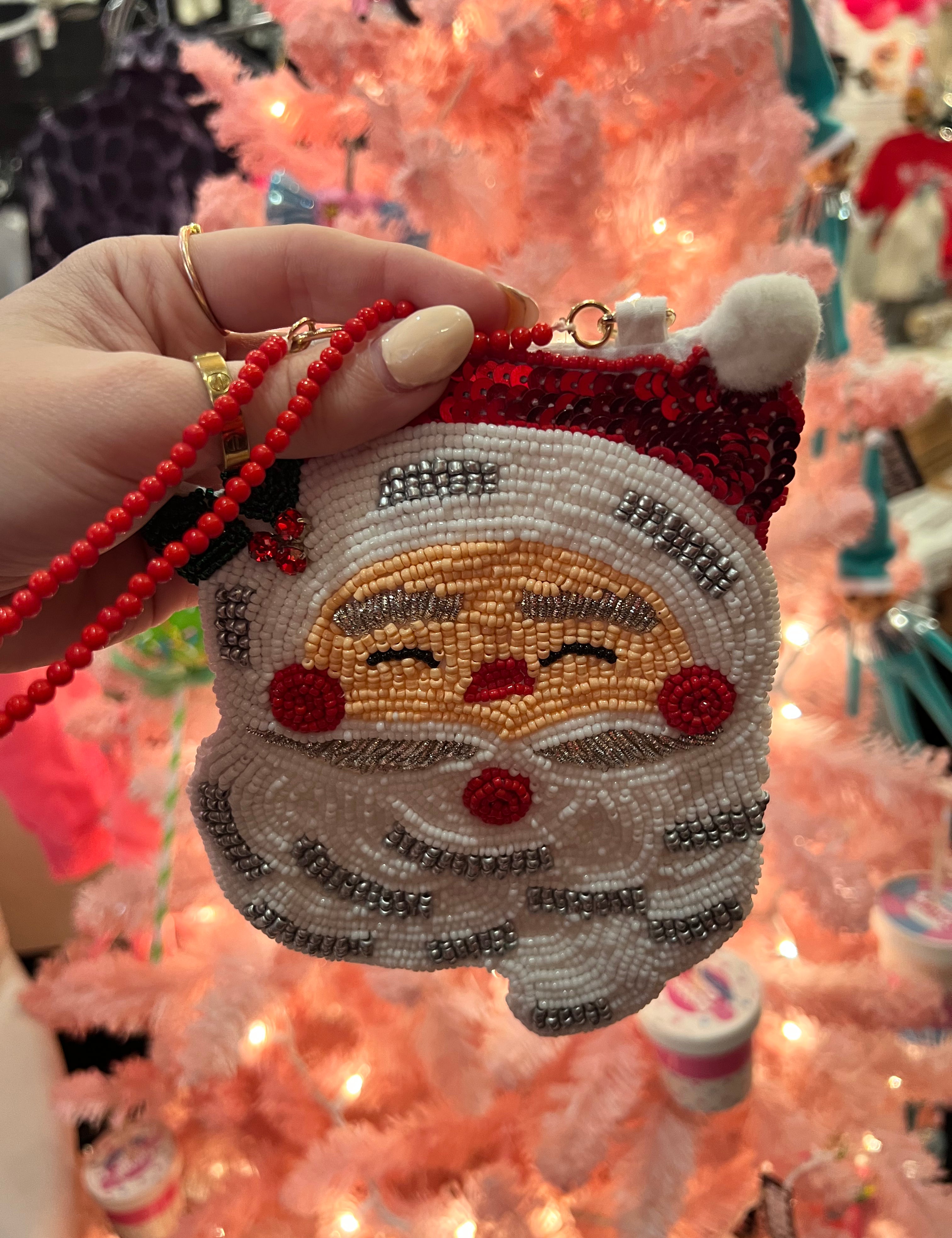 Beaded Santa Crossbody Bag