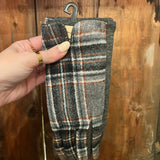 Grey Plaid Winter Gloves