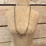 Silver Chain Bow Necklace