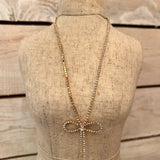 Dazzling Gold Bow Necklace