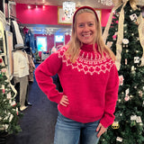 Pink Peacock Nordic Fair Isle Sweater