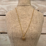 Gold Sparkle Medallion Necklace