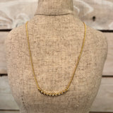 **Gold Half Circle Rhinestone Necklace