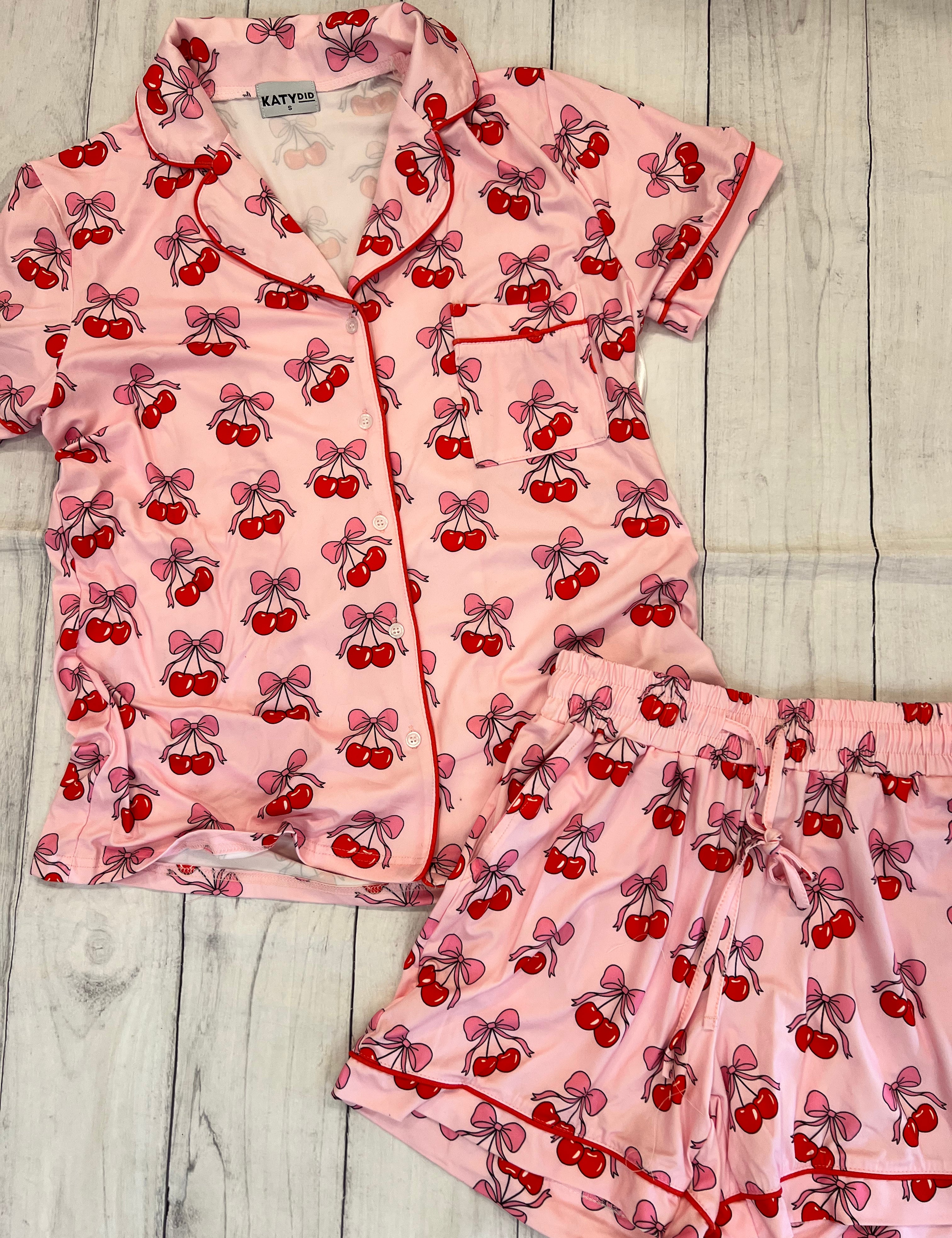 Cherry Bow PJ Set