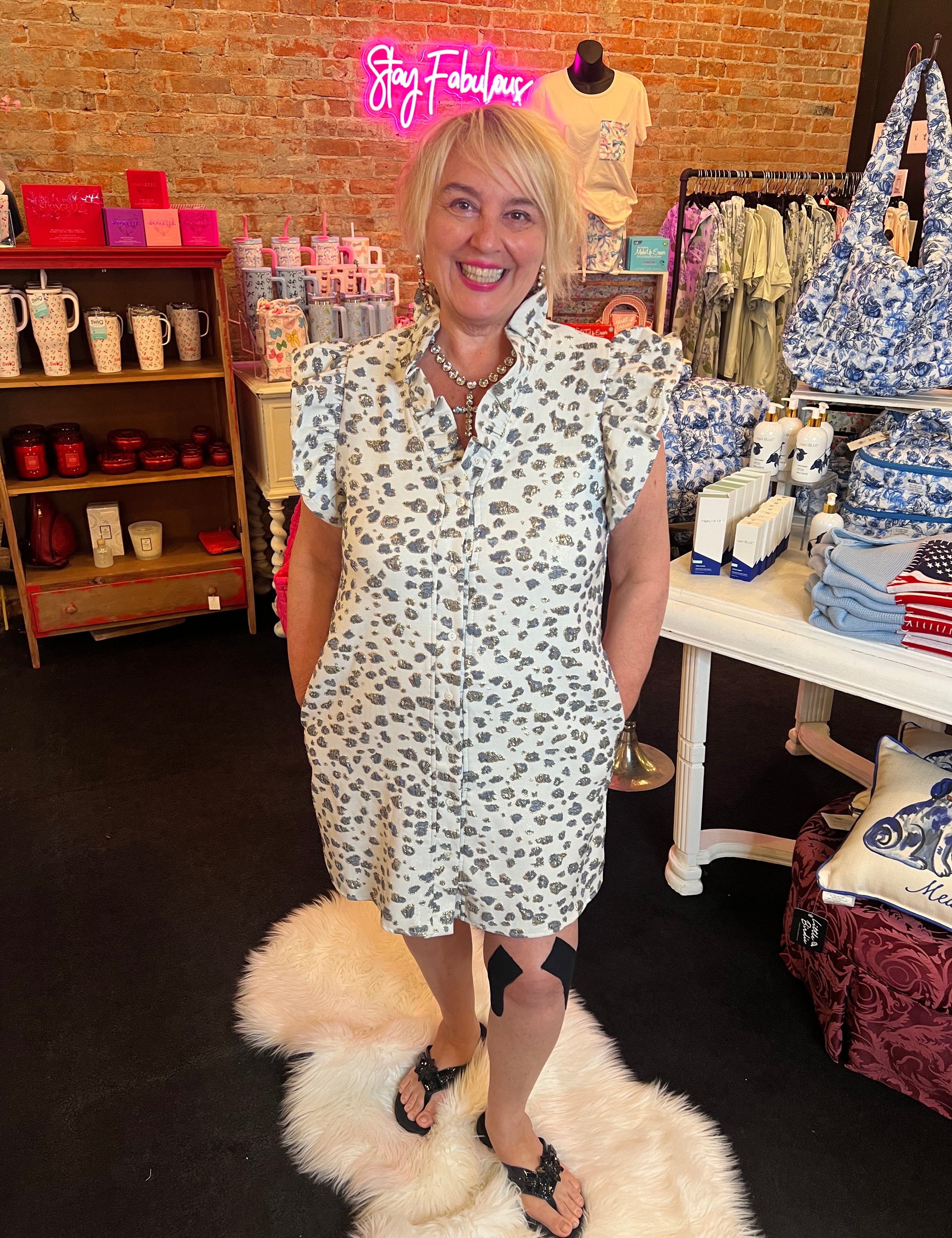 Savannah Stroll Metallic Dress