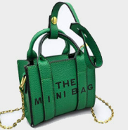 THE KELLY GREEN  MINI BAG Message Pointed Faux Leather Bag Charm Mini Crossbody Bag (Copy)