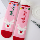 Cozy Sherpa Trim Festive Holiday Truck Reindeer Flamingo Message Printed Bundle Gift Socks Set