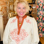 Fall Embroidered Top