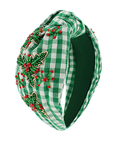 Checkered Holly Headband