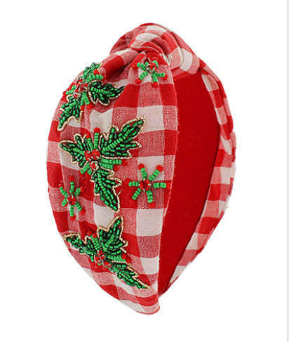 Checkered Holly Headband