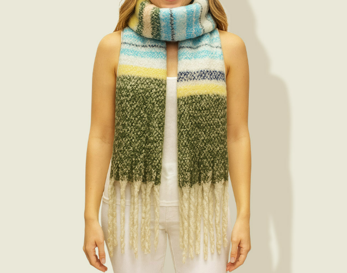 Fuzzy Oversized Fringe Scarf