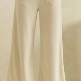 Soft Corduroy Wide Leg Pull On Ivory Pants