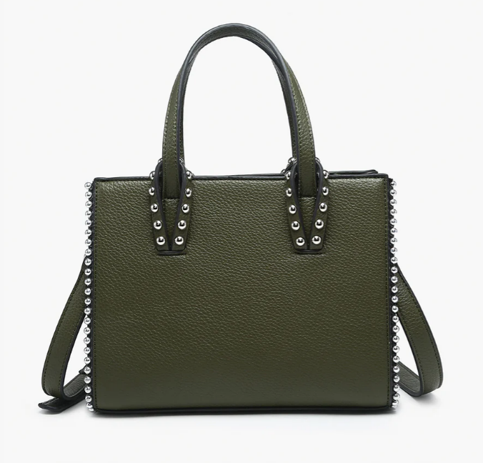 Brenda Vegan Studded Trim Tote