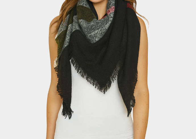 Cozy Plaid Blanket Scarf