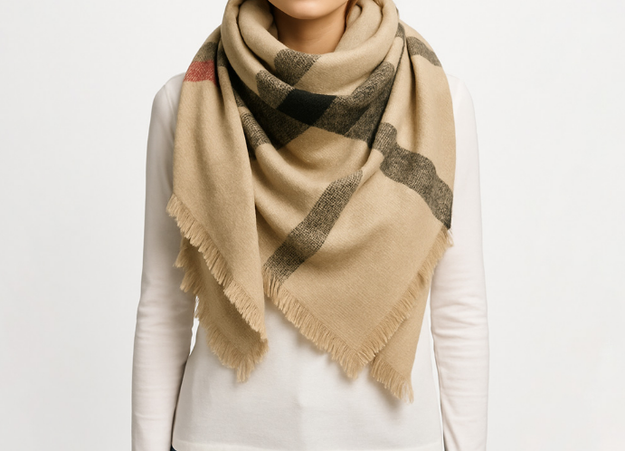 Cozy Plaid Blanket Scarf