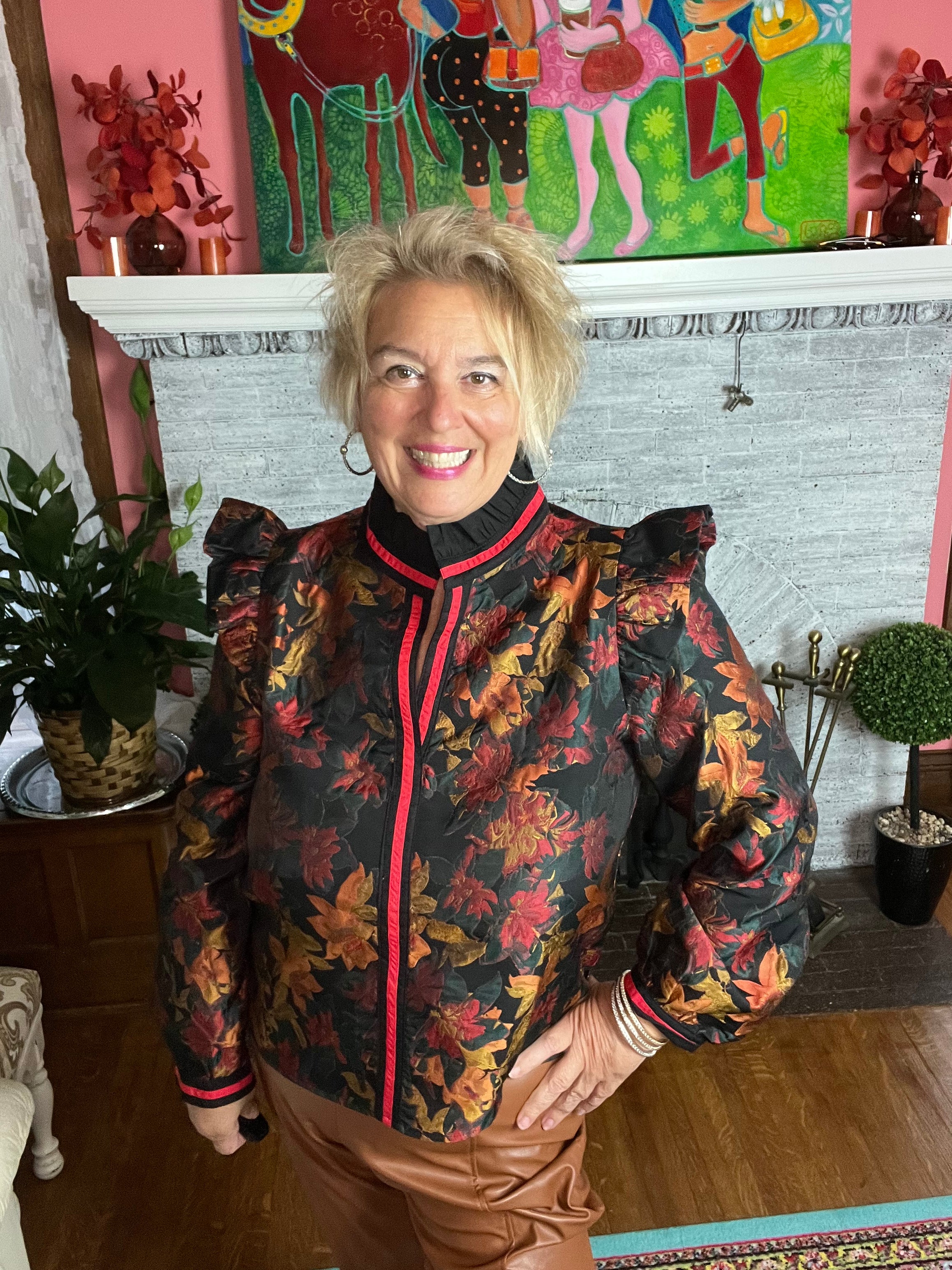 Warm Hues Jacquard Top