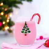 Christmas Tree Jeweled Stemless Wine Glass