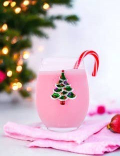 Christmas Tree Jeweled Stemless Wine Glass