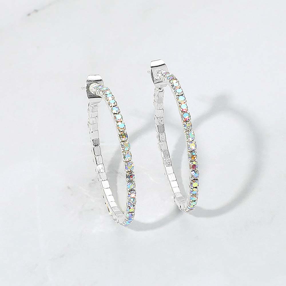 30MM Pave Rhinestone Hoops
