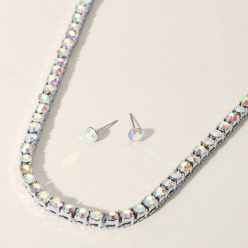Rhinestone Tennis Chain Necklace