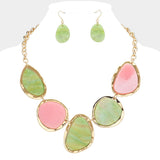 Abstract Geodes Necklace & Earring Set