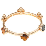 Reuben Clover Stretch Bracelet in Tortoise