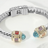 14K Gold Plated CZ Prism Cable Cuff Collection
