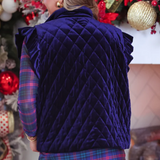 Navy Velvet Quilted Vest