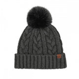 Cable Knit Pompom Beanie
