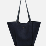 Giselle Faux Suede Black Tote w/ Inner Bag