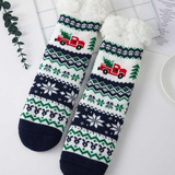 Cozy Sherpa Trim Christmas Truck Printed Bundle Gift Socks Set
